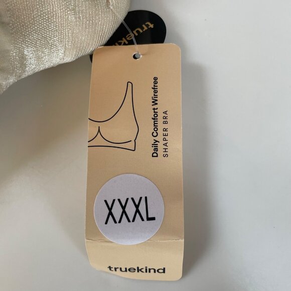 Truekind® Daily Comfort Wirefree Shaper Bra Tan Beige Nude Sz 3XL  10022 - Picture 5 of 5